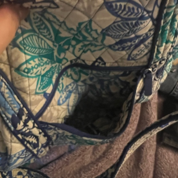 Vera Bradley Blue and Green Leafy Tote - Picture 5 of 5